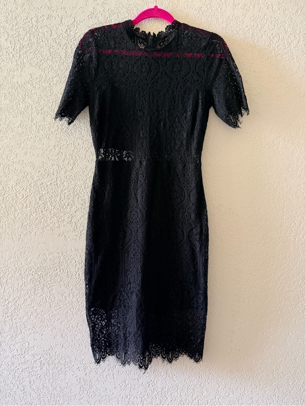 LULUS Black Sheer Floral Romantic Lace Women’s Mini Dress Size Medium